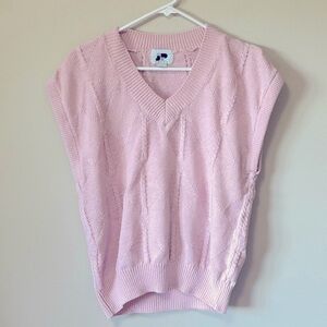 Vintage Knit Sweater Vest Ramie and Cotton Medium